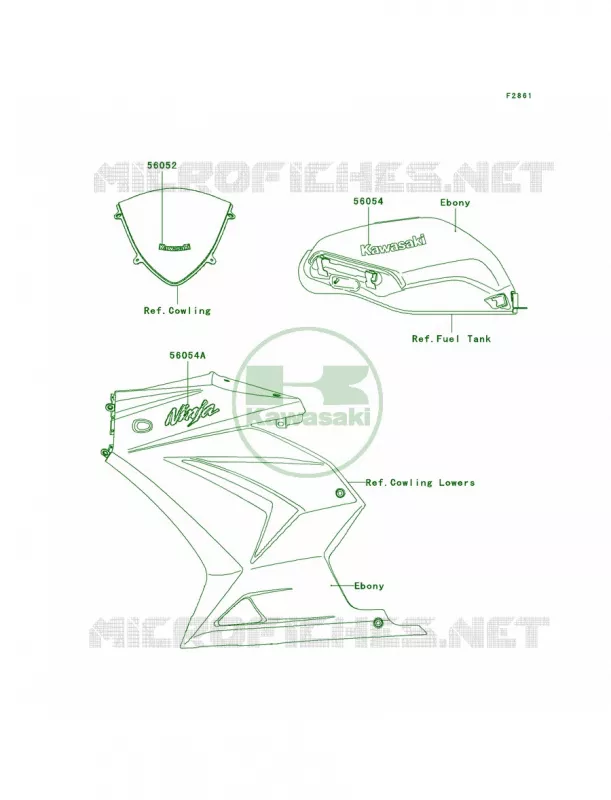 DecalsEbonyJBF Kawasaki MOTOS 250 2012 Ninja 250R  EX250JCF