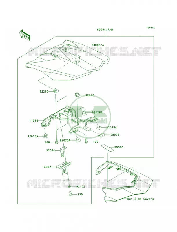 AccessorySingle Seat Cover Kawasaki MOTOS 1000 2012 Ninja 1000 ABS  ZX1000HCF