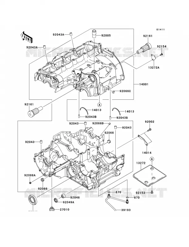 Crankcase Kawasaki MOTOS 1000 2012 Ninja 1000 ABS  ZX1000HCF