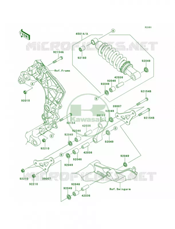SuspensionShock Absorber Kawasaki MOTOS 1000 2012 Ninja 1000 ABS  ZX1000HCF