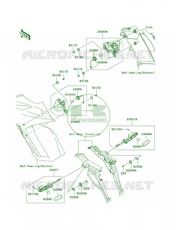 Turn Signals Kawasaki MOTOS 1000 2012 Ninja 1000 ABS  ZX1000HCF
