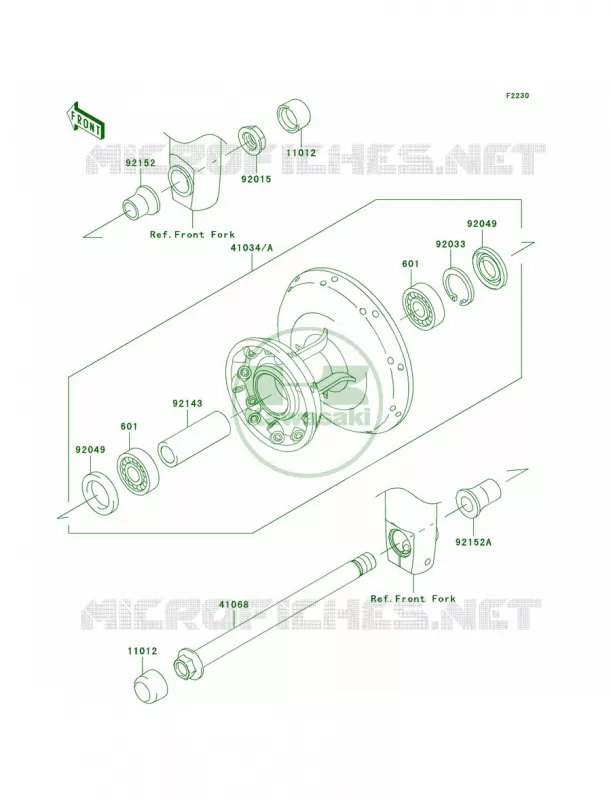 Front Hub Kawasaki MOTOS 800 2012 W800   EJ800ACF