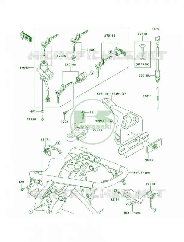Ignition Switch Kawasaki MOTOS 800 2012 W800   EJ800ACF