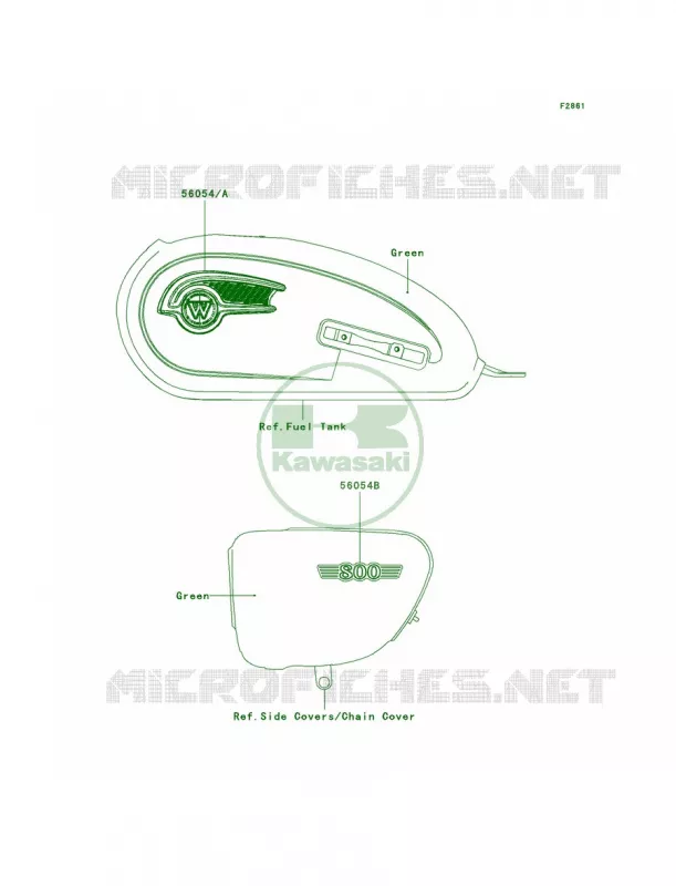 DecalsGreenABF-ACF Kawasaki MOTOS 800 2012 W800   EJ800ACFA