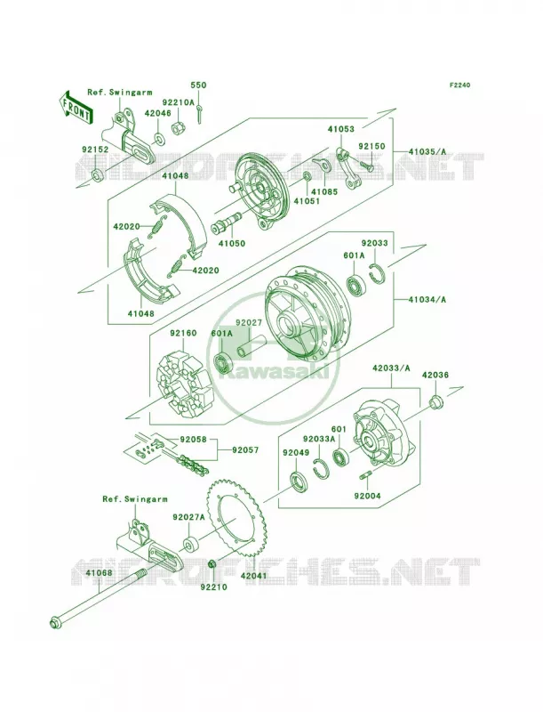 Rear Hub Kawasaki MOTOS 800 2012 W800   EJ800ACFA