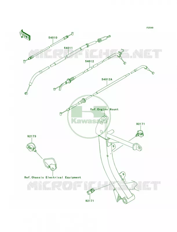 Cables Kawasaki MOTOS 100 2012 Versys 1000   KLZ1000ACF