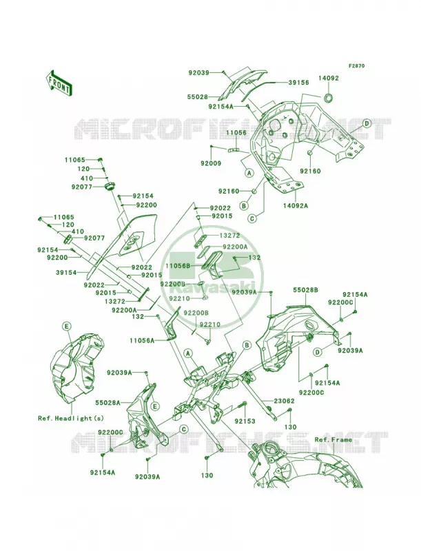 CowlingUpper Kawasaki MOTOS 100 2012 Versys 1000   KLZ1000ACF