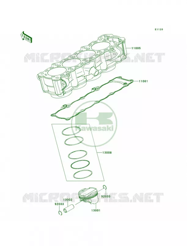CylinderPistons Kawasaki MOTOS 100 2012 Versys 1000   KLZ1000ACF