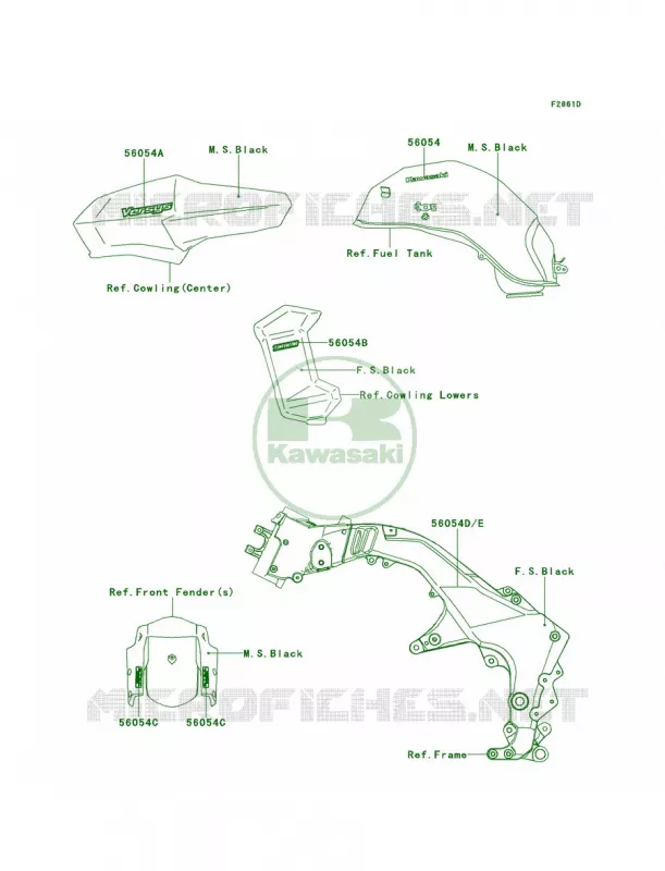 DecalsBlackAEF Kawasaki MOTOS 100 2012 Versys 1000   KLZ1000ACF