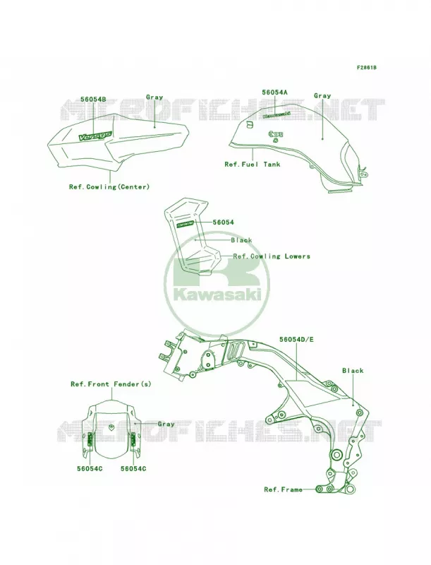 DecalsGrayADF Kawasaki MOTOS 100 2012 Versys 1000   KLZ1000ACF