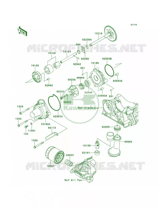 Oil Pump Kawasaki MOTOS 100 2012 Versys 1000   KLZ1000ACF