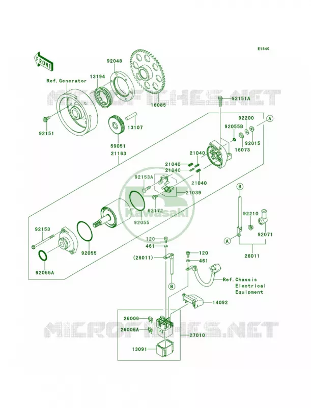 Starter Motor Kawasaki MOTOS 100 2012 Versys 1000   KLZ1000ACF
