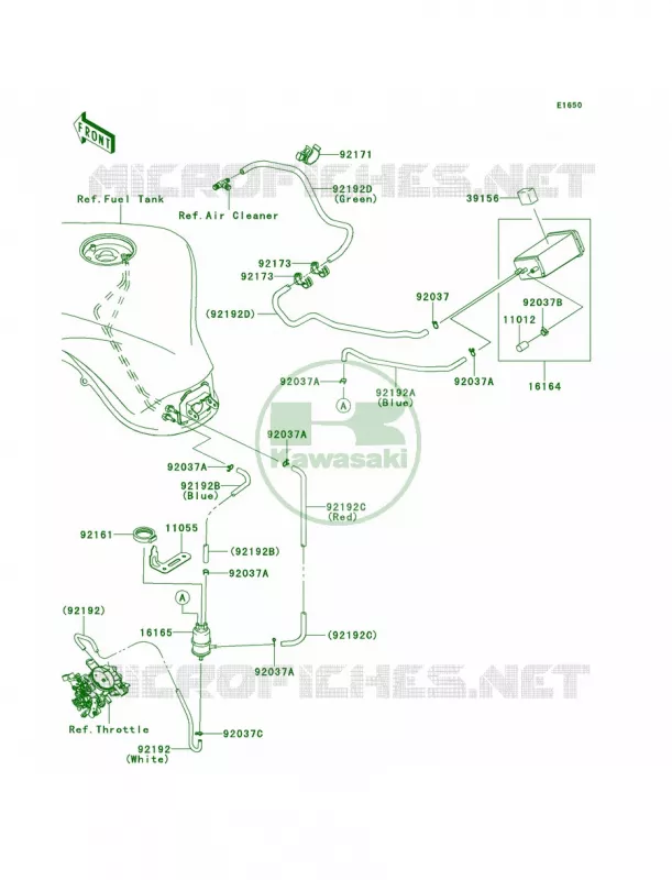 Fuel Evaporative SystemCA Kawasaki MOTOS 1000 2011 Ninja 1000  ZX1000GBF