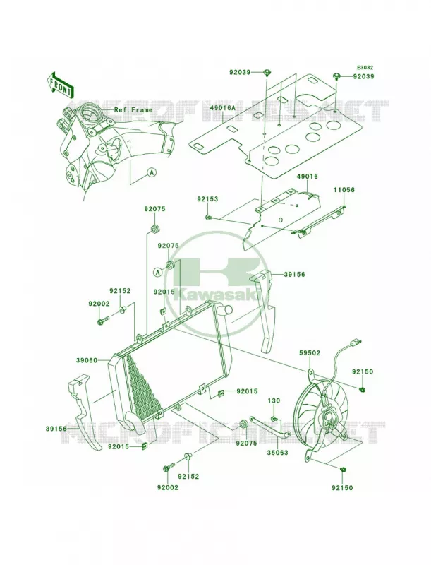 Radiator Kawasaki MOTOS 1000 2011 Ninja 1000  ZX1000GBF