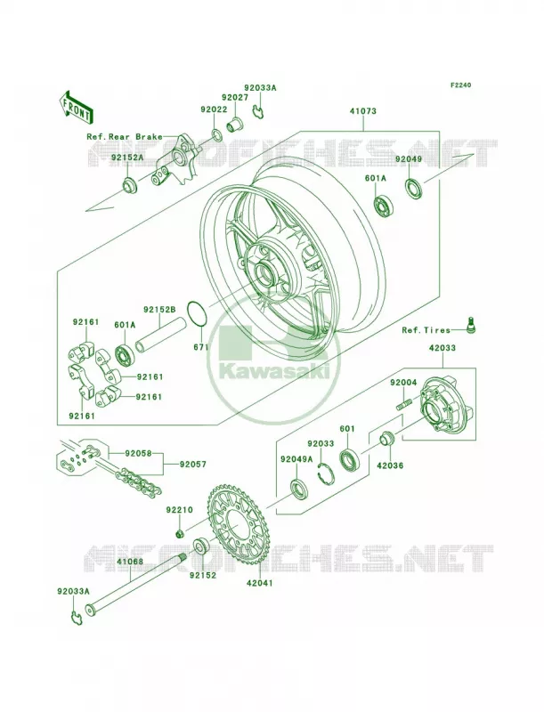 Rear WheelChain Kawasaki MOTOS 1000 2011 Ninja 1000  ZX1000GBF