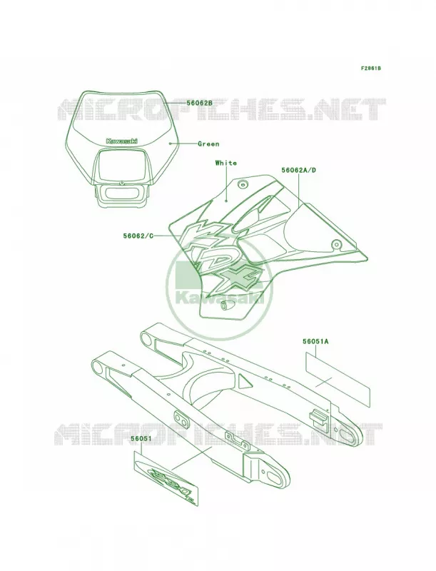 DecalsKDX220-A6 Kawasaki MOTOS 220 1999 KDX220R  KDX220-A6