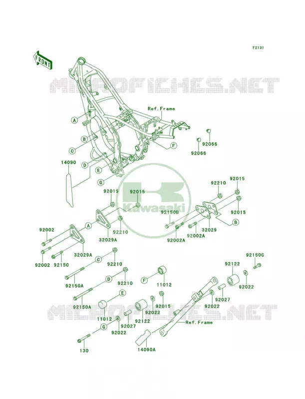 Frame Fittings Kawasaki MOTOS 220 1999 KDX220R  KDX220-A6