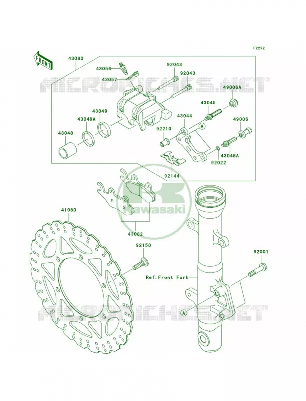 Front Brake Kawasaki MOTOS 250 2011 Ninja 250R  EX250JBF