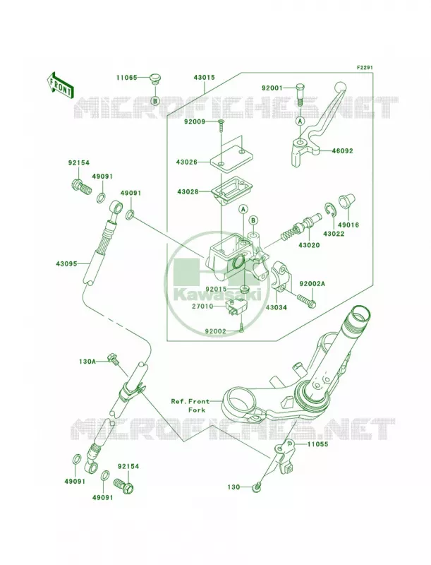 Front Master Cylinder Kawasaki MOTOS 250 2011 Ninja 250R  EX250JBF