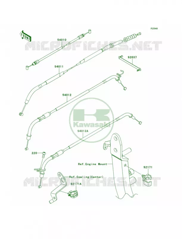 Cables Kawasaki MOTOS 1000 2011 Z1000  ZR1000DBF