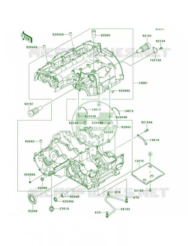 Crankcase Kawasaki MOTOS 1000 2011 Z1000  ZR1000DBF