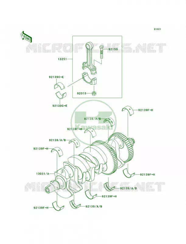 Crankshaft Kawasaki MOTOS 1000 2011 Z1000  ZR1000DBF