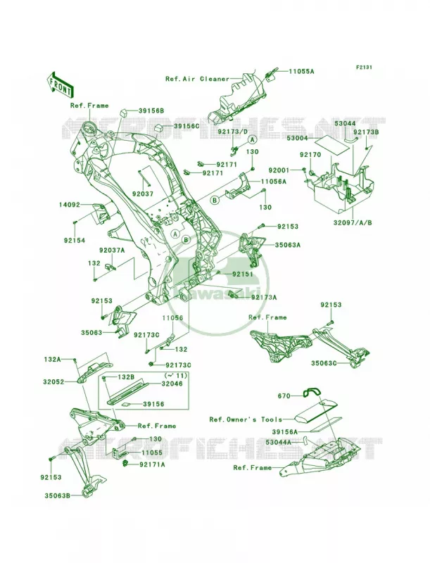Frame Fittings Kawasaki MOTOS 1000 2011 Z1000  ZR1000DBF