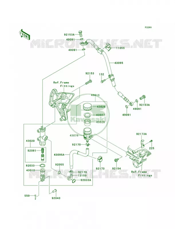 Rear Master Cylinder Kawasaki MOTOS 1000 2011 Z1000  ZR1000DBF