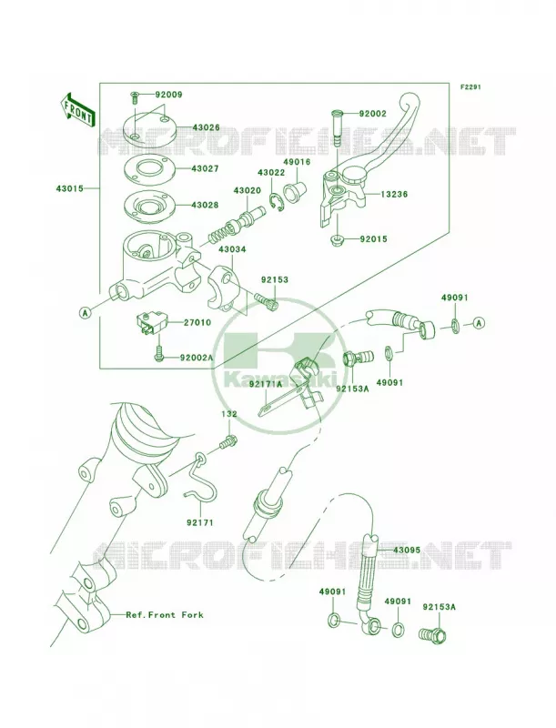 Front Master Cylinder Kawasaki MOTOS 800 2011 W800  EJ800ABF