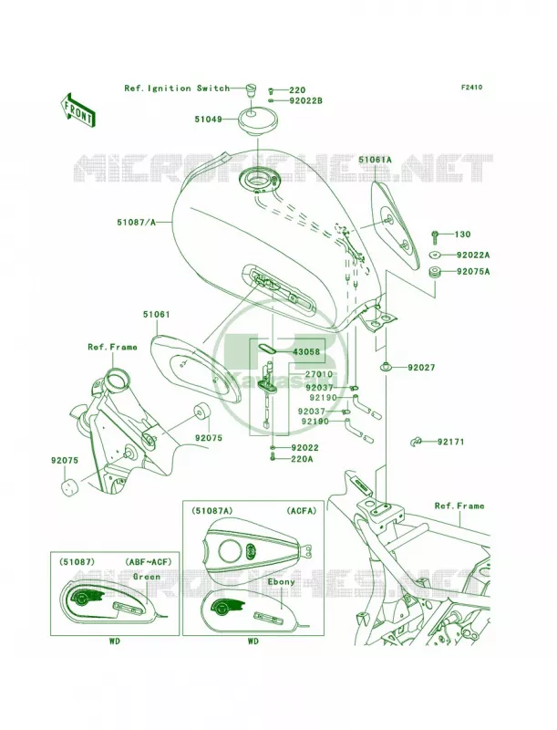 Fuel Tank Kawasaki MOTOS 800 2011 W800  EJ800ABF
