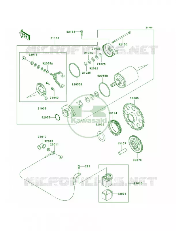 Starter Motor Kawasaki MOTOS 800 2011 W800  EJ800ABF