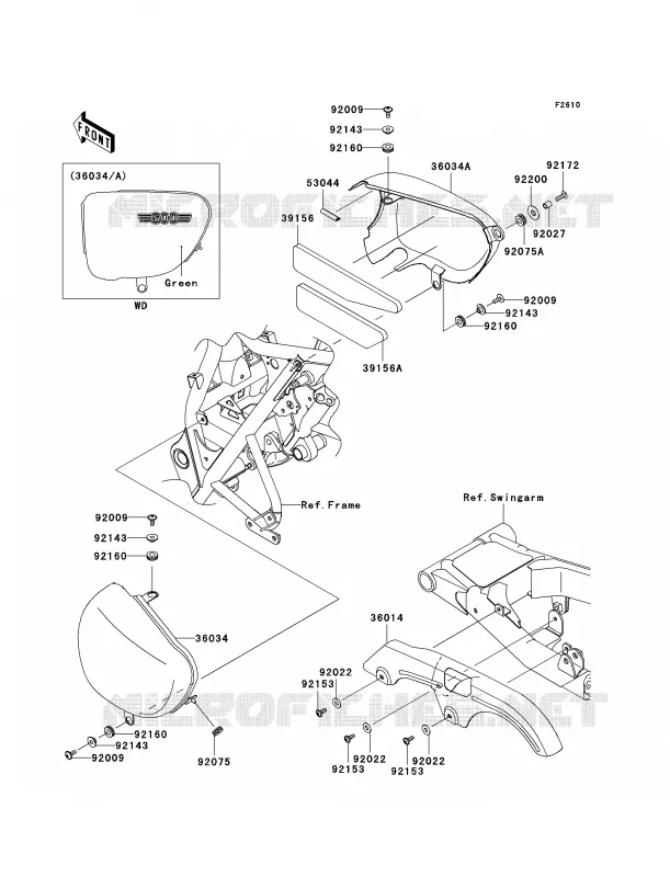 Side CoversChain CoverABF-ACF Kawasaki MOTOS 800 2011 W800   EJ800ABS