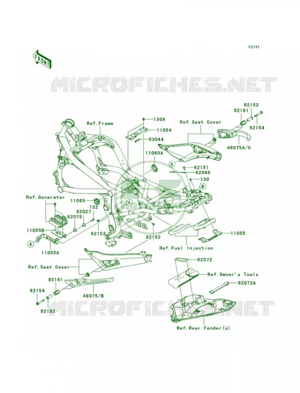 Frame Fittings Kawasaki MOTOS 650 2011 ER-6n   ER650CBF