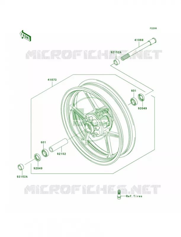 Front Hub Kawasaki MOTOS 650 2011 ER-6n   ER650CBF