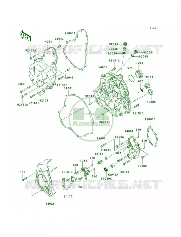 Engine Covers Kawasaki MOTOS 650 2010 ER-6n   ER650CAF