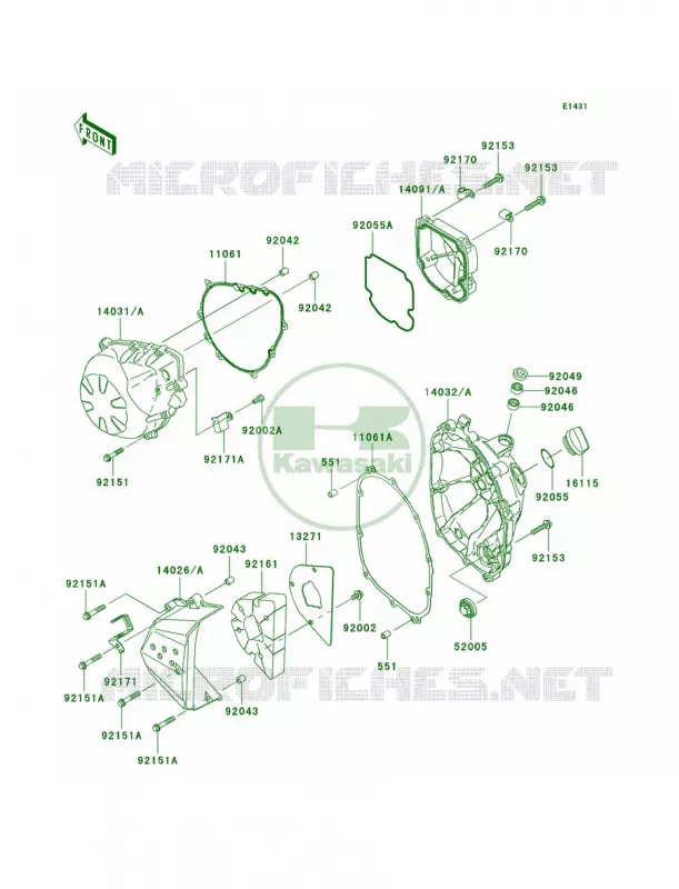 Engine Covers Kawasaki MOTOS 750 2010 Z750   ZR750LAF