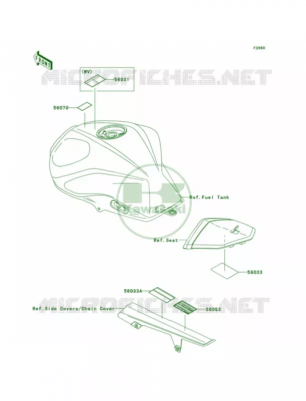 Labels Kawasaki MOTOS 750 2010 Z750   ZR750LAF