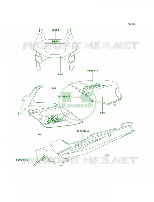 DecalsRedD8FUS Kawasaki MOTOS 500 2009 Ninja 500R  EX500D9F