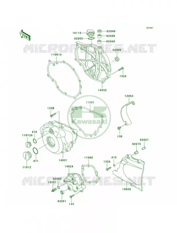 Engine Covers Kawasaki MOTOS 500 2009 Ninja 500R  EX500D9F
