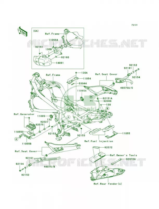 Frame Fittings Kawasaki MOTOS 650 2009 ER-6n   ER650C9F