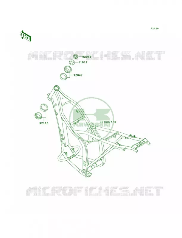 Frame Kawasaki MOTOS 300 1999 KLX300R  KLX300-A4