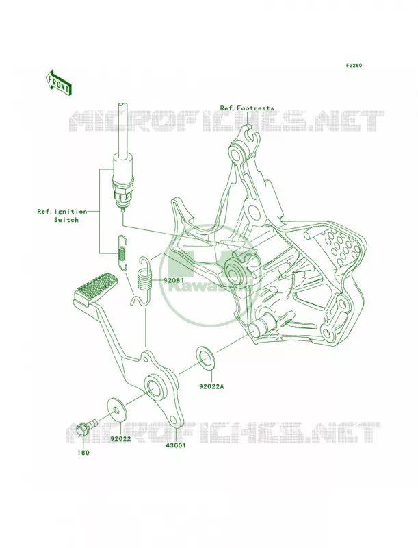 Brake Pedal Kawasaki MOTOS 650 2009 Versys   KLE650A9F