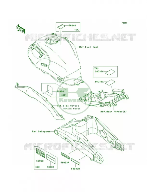 Labels Kawasaki MOTOS 650 2009 Versys   KLE650A9F