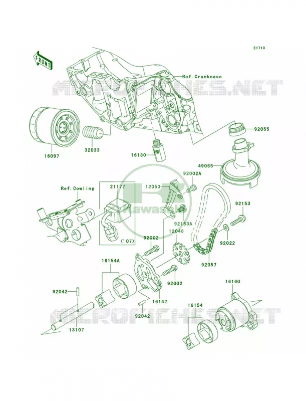 Oil Pump Kawasaki MOTOS 650 2009 Versys   KLE650A9F