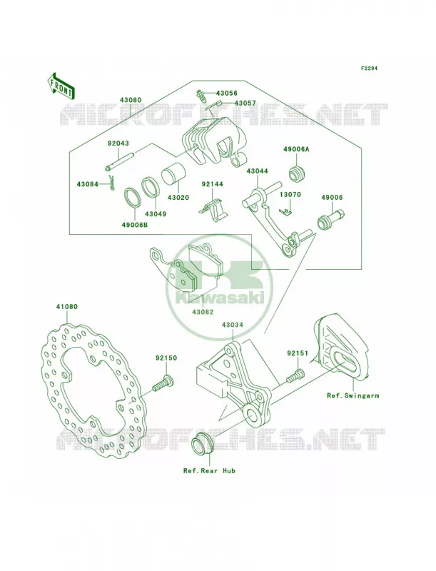 Rear Brake Kawasaki MOTOS 650 2009 Versys   KLE650A9F