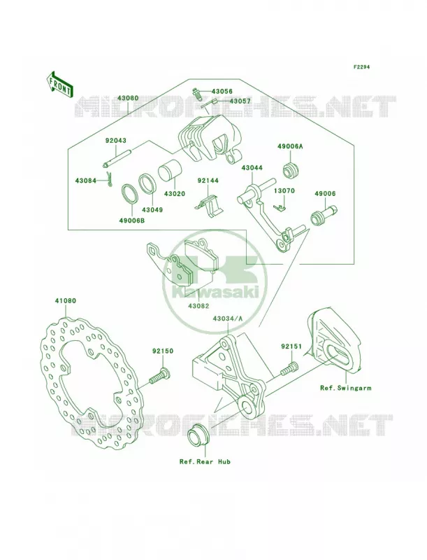 Rear Brake Kawasaki MOTOS 650 2009 Versys   KLE650A9F