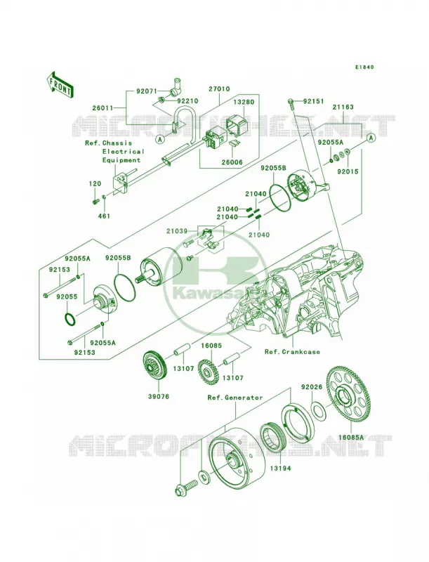 Starter Motor Kawasaki MOTOS 650 2009 Versys   KLE650A9F