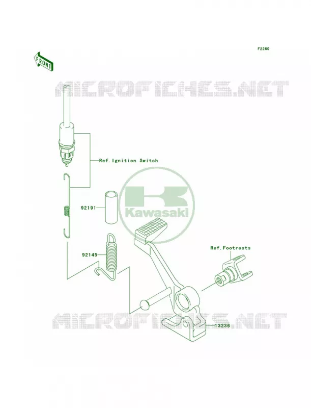 Brake Pedal Kawasaki MOTOS 1000 2009 Z1000   ZR1000B9F