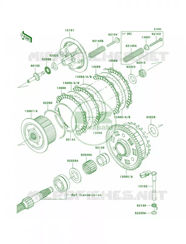Clutch Kawasaki MOTOS 1000 2009 Z1000   ZR1000B9F