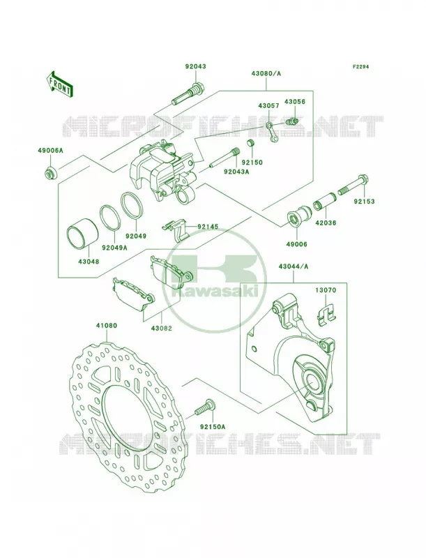 Rear Brake Kawasaki MOTOS 1000 2009 Z1000   ZR1000B9F